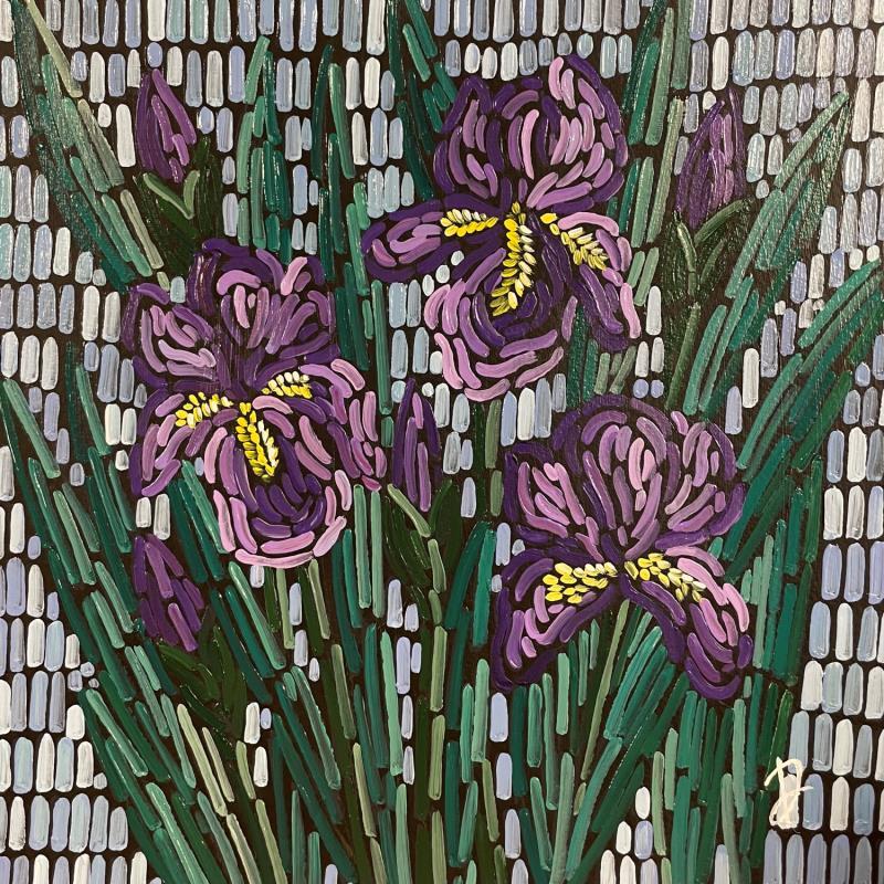 Gemälde Purple irises von Dmitrieva Daria | Gemälde Impressionismus Acryl Natur