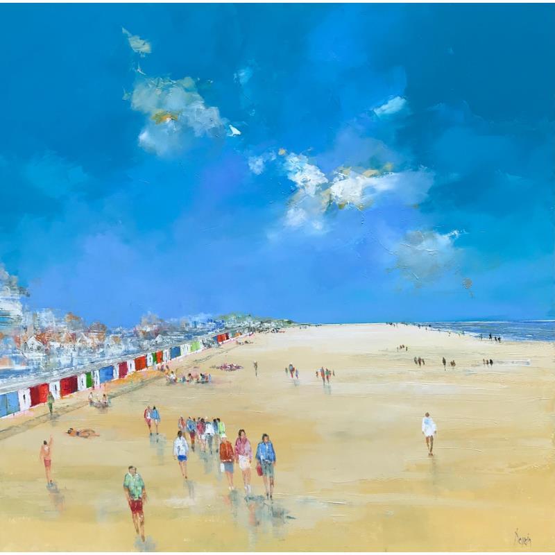 Peinture Week end au Touquet par Dessein Pierre | Tableau Figuratif Marine Huile