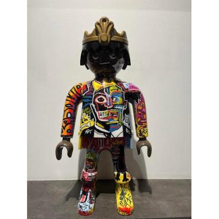 Skulptur Playmobile Basquiat  von Frany La Chipie | Skulptur Pop-Art Graffiti, Posca Pop-Ikonen