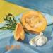 Gemälde Zucca aperta von Parisotto Alice | Gemälde Figurativ Pop-Ikonen Natur Alltagsszenen Öl