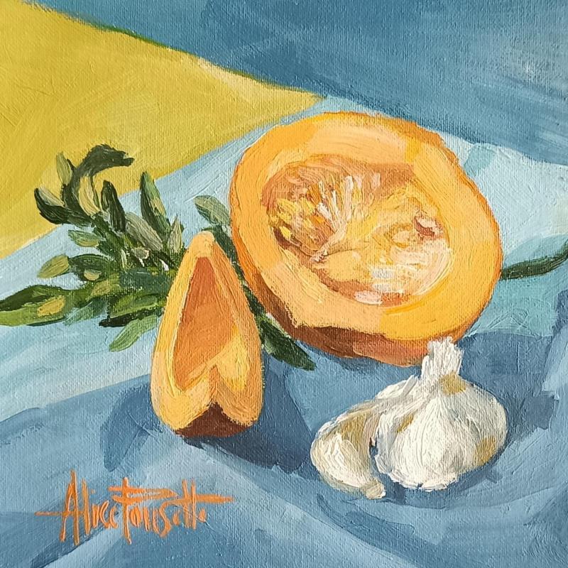 Painting Zucca aperta by Parisotto Alice | Painting Figurative Oil Life style, Nature, Pop icons