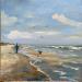 Painting Spelen met de hond 24WS396 by Lynden (van) Heleen | Painting Figurative Landscapes Marine Oil