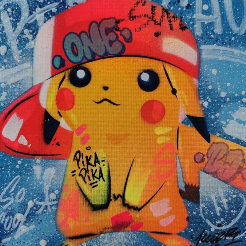 Painting Pikachu casquette  by Kedarone | Painting Pop-art Pop icons Graffiti Acrylic