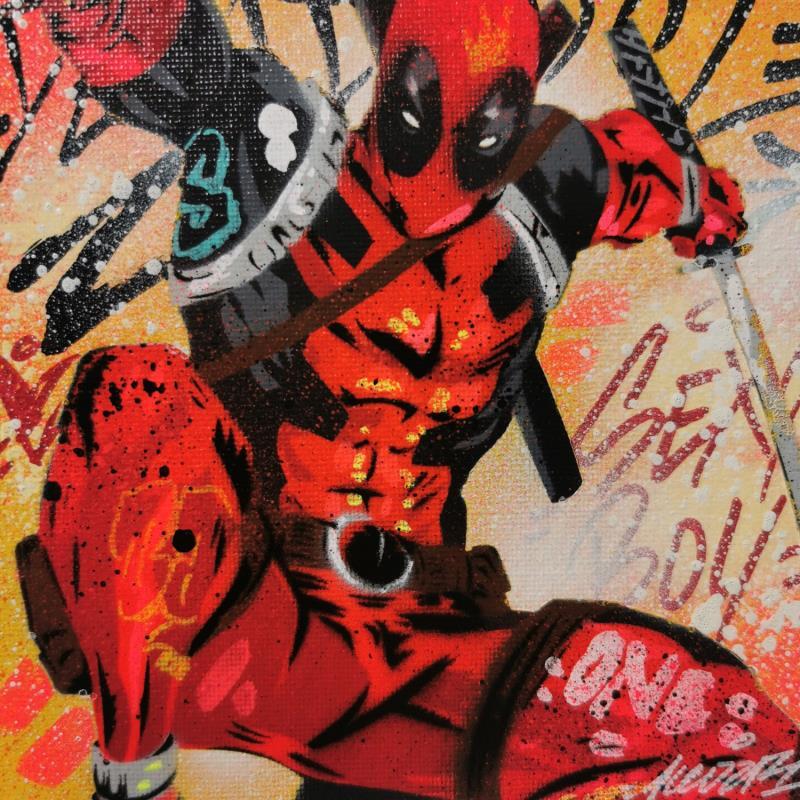 Gemälde Deadpool  von Kedarone | Gemälde Pop-Art Acryl, Graffiti Pop-Ikonen