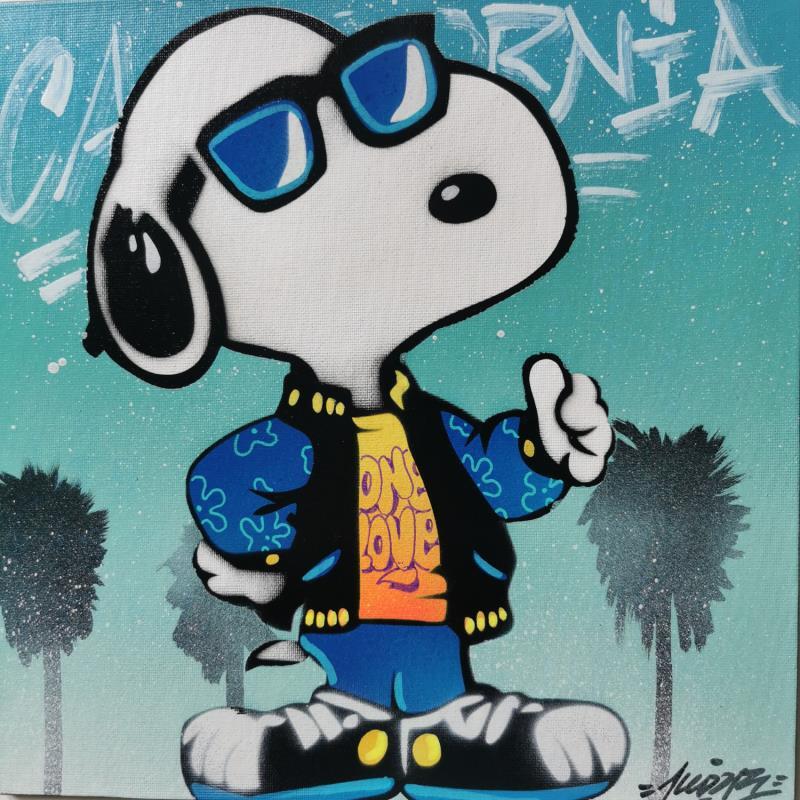 Painting Snoopy blue by Kedarone | Painting Pop-art Acrylic, Graffiti Pop icons