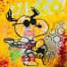 Gemälde snoopy disco von Kikayou | Gemälde Pop-Art Pop-Ikonen Graffiti Acryl Collage