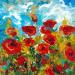 Painting coquelicots by Florence Amblard | Painting Figurative Nature Acrylic