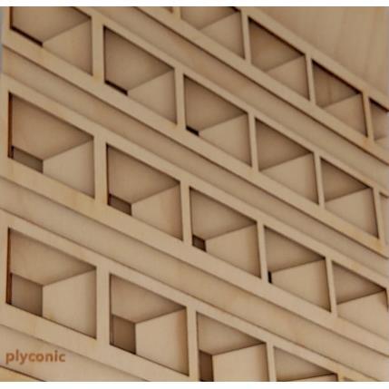 Peinture Maison du Bresil par Plyconic | Tableau Matiérisme Bois Architecture