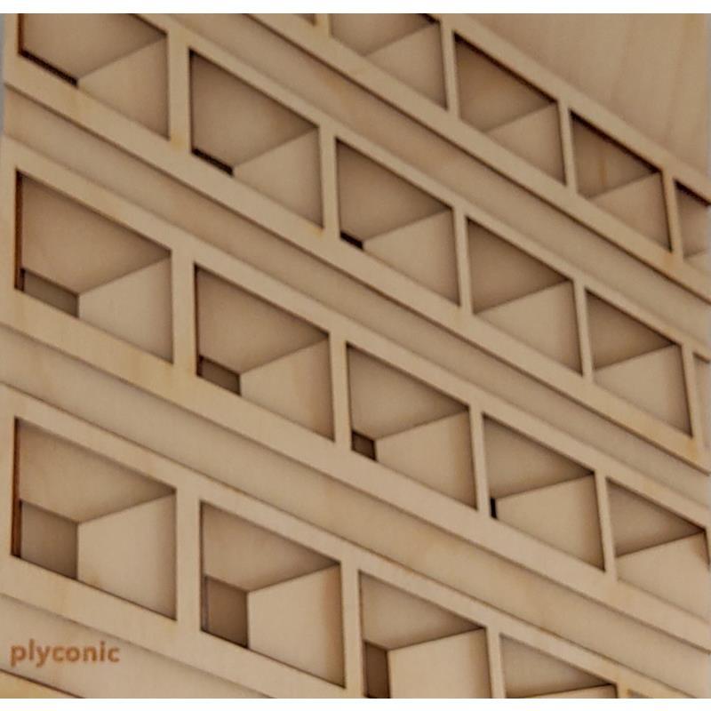 Peinture Maison du Bresil par Plyconic | Tableau Matiérisme Architecture Bois
