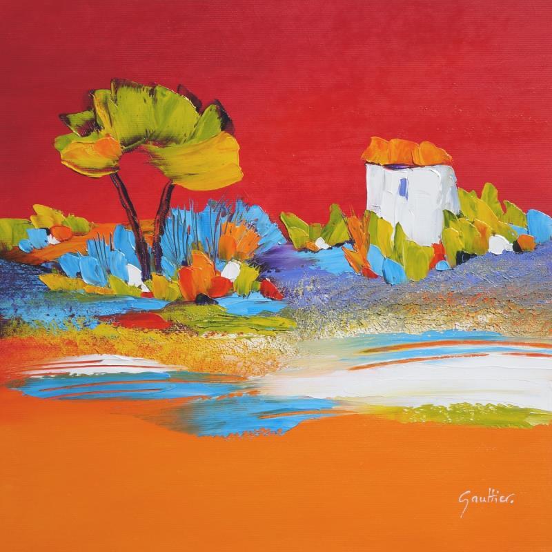 Painting Vacances d'été by Gaultier Dominique | Painting Figurative Oil Landscapes