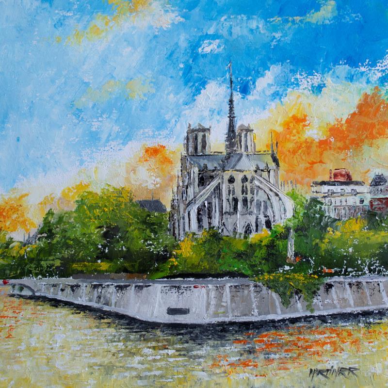Painting Notre Dame by Rodriguez Rio Martin | Painting Impressionism Urban Oil