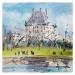 Gemälde Après midi aux tuileries  von Bailly Kévin  | Gemälde Figurativ Urban Architektur Aquarell Tinte