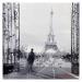 Gemälde Vue sur la Tour Eiffel  von Bailly Kévin  | Gemälde Figurativ Urban Architektur Aquarell Tinte