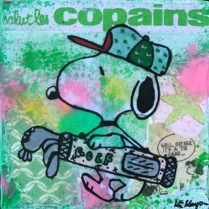 Peinture Snoopy golf par Kikayou | Tableau Pop-art Acrylique, Collage, Graffiti Icones Pop