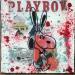 Gemälde Playboy von Kikayou | Gemälde Pop-Art Pop-Ikonen Graffiti Acryl Collage