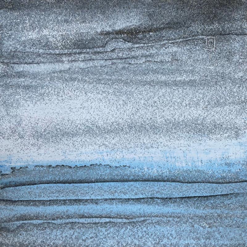Gemälde Carré Rencontre 2 von CMalou | Gemälde Materialismus Minimalistisch Sand