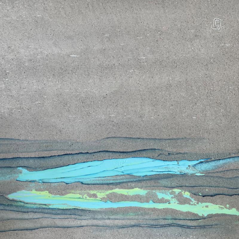 Gemälde Carré Rencontre 3 von CMalou | Gemälde Materialismus Minimalistisch Sand