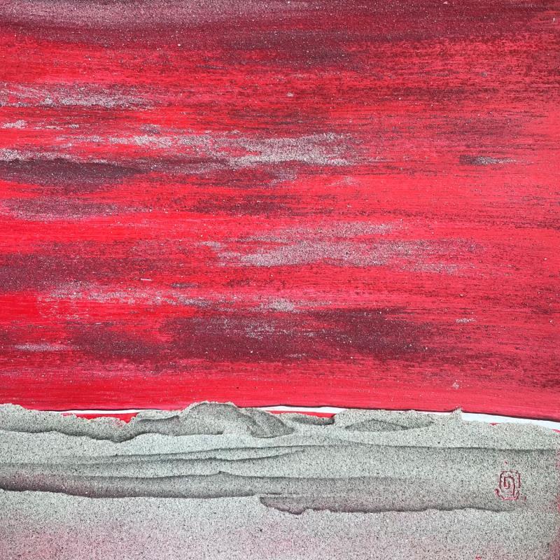 Gemälde Carré Rencontre 10 von CMalou | Gemälde Materialismus Minimalistisch Sand