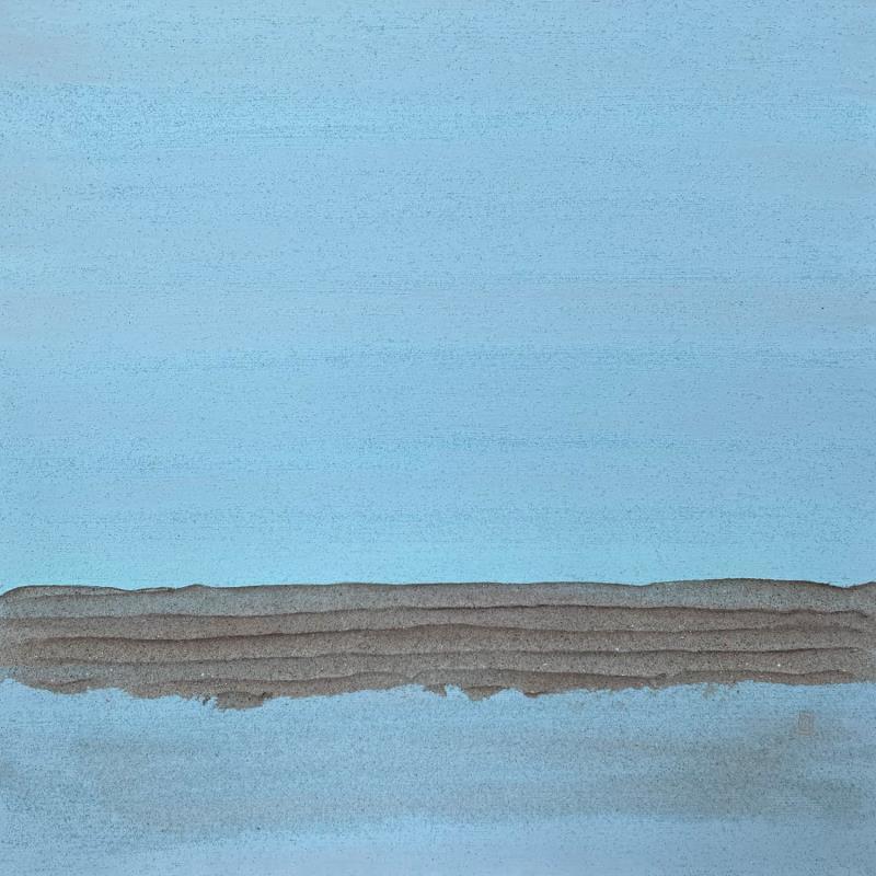 Peinture Carré Zen 3 par CMalou | Tableau Matiérisme Minimaliste Sable