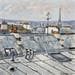 Peinture Vue des toits de Paris par Lallemand Yves | Tableau Figuratif Urbain Acrylique