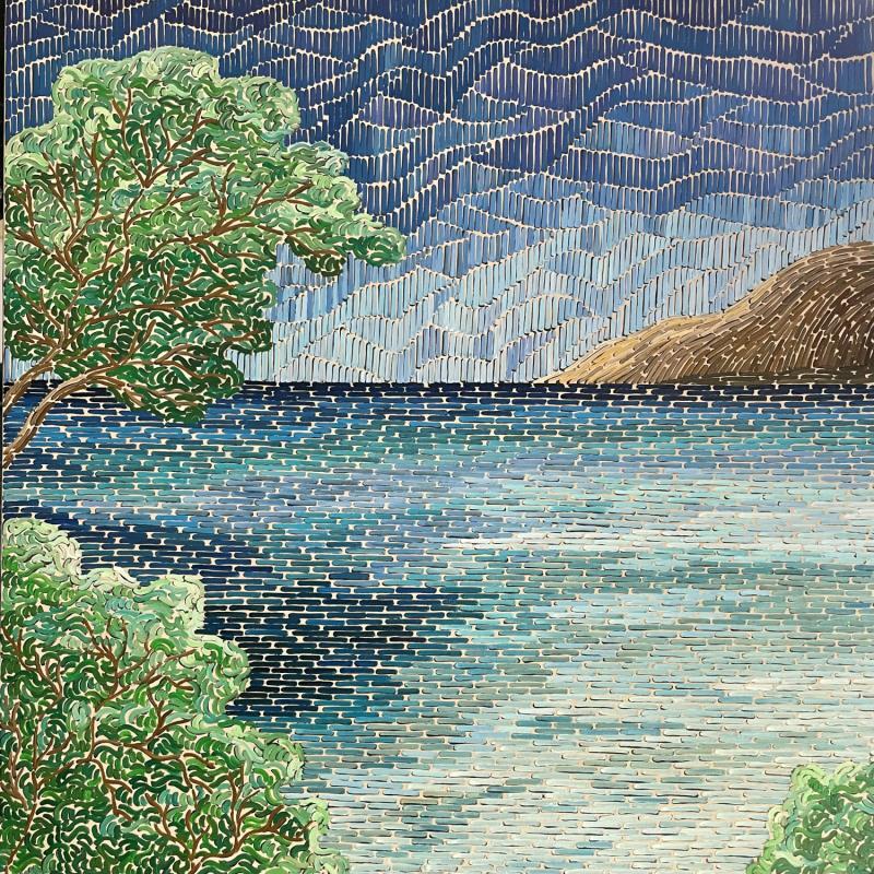 Gemälde Côte d’Azur von Dmitrieva Daria | Gemälde Impressionismus Landschaften Marine Natur Acryl
