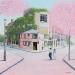 Peinture La maison rose  par Dessapt Elika | Tableau Impressionnisme Acrylique Sable