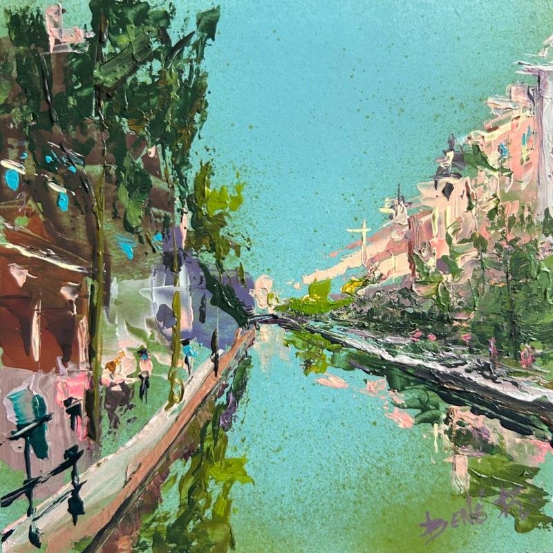 Painting Summer vibes on the canals  by Rodrigues Bené | Painting Figurative Urban Acrylic