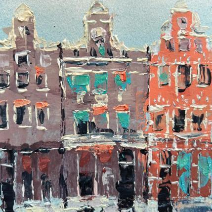 Painting Majestic Canal Houses by Rodrigues Bené | Painting Figurative Acrylic Urban