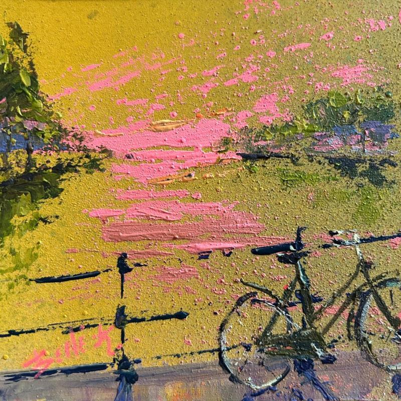 Painting Blushing Sunset in Amsterdam  by Rodrigues Bené | Painting Figurative Acrylic Urban