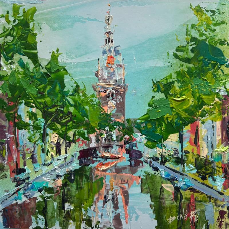 Painting Historic charm in summer light by Rodrigues Bené | Painting Figurative Urban Acrylic