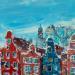 Painting The Amsterdam affair by Rodrigues Bené | Painting Figurative Urban Acrylic