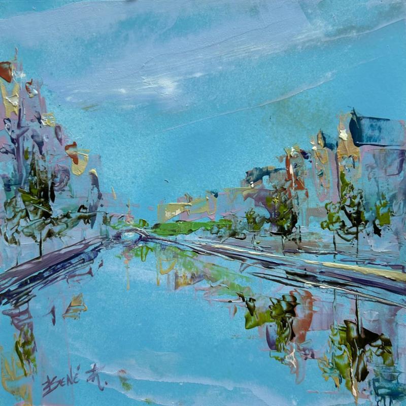 Peinture Love along the canals par Rodrigues Bené | Tableau Figuratif Urbain Huile