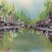 Painting Tranquil waters by Rodrigues Bené | Painting Figurative Urban Acrylic