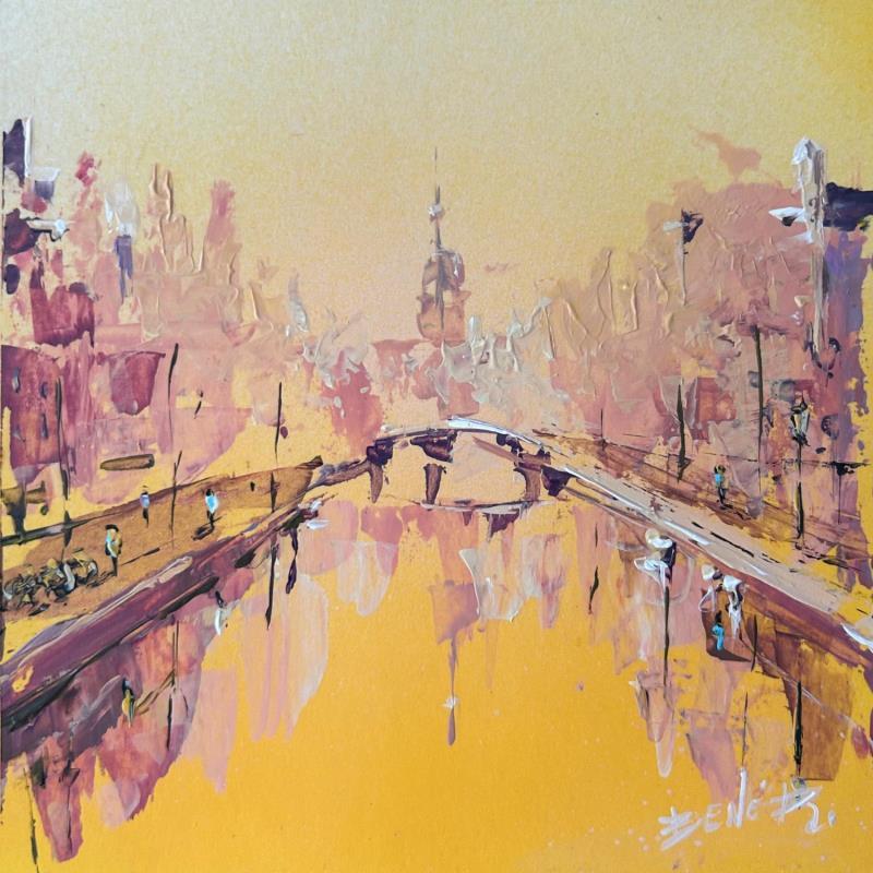 Painting Golden hues by Rodrigues Bené | Painting Figurative Urban Acrylic