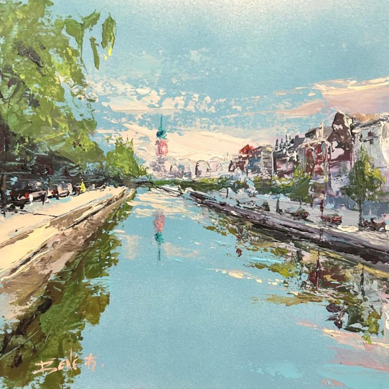 Painting Canals of time by Rodrigues Bené | Painting Figurative Urban Acrylic