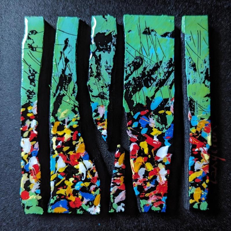 Painting Bc6 fleurs multi by Langeron Luc | Painting Subject matter Wood Acrylic Resin