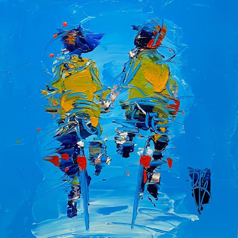 Painting Bleu d'un jour by Raffin Christian | Painting Figurative Life style Oil