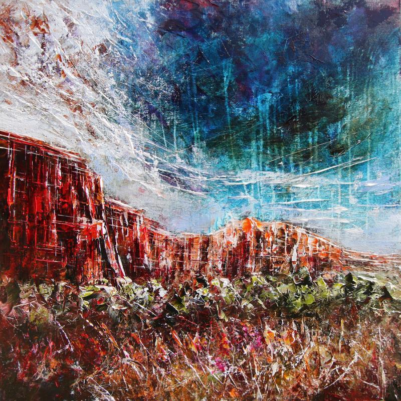 Painting Arizona landscape in the wind by Reymond Pierre | Painting Figurative Landscapes Oil