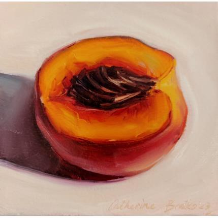 Peinture Peach par Braiko Catherine | Tableau Réalisme Huile Natures mortes