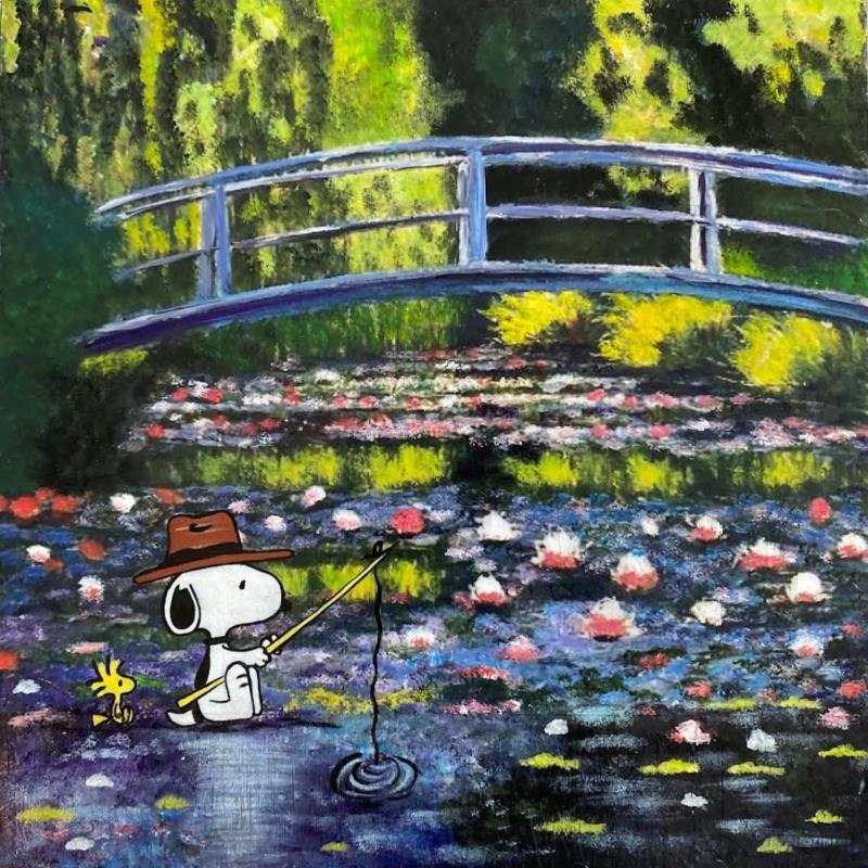 Peinture Un dimanche chez Monet par Marie G.  | Tableau Pop-art Icones Pop Bois Acrylique