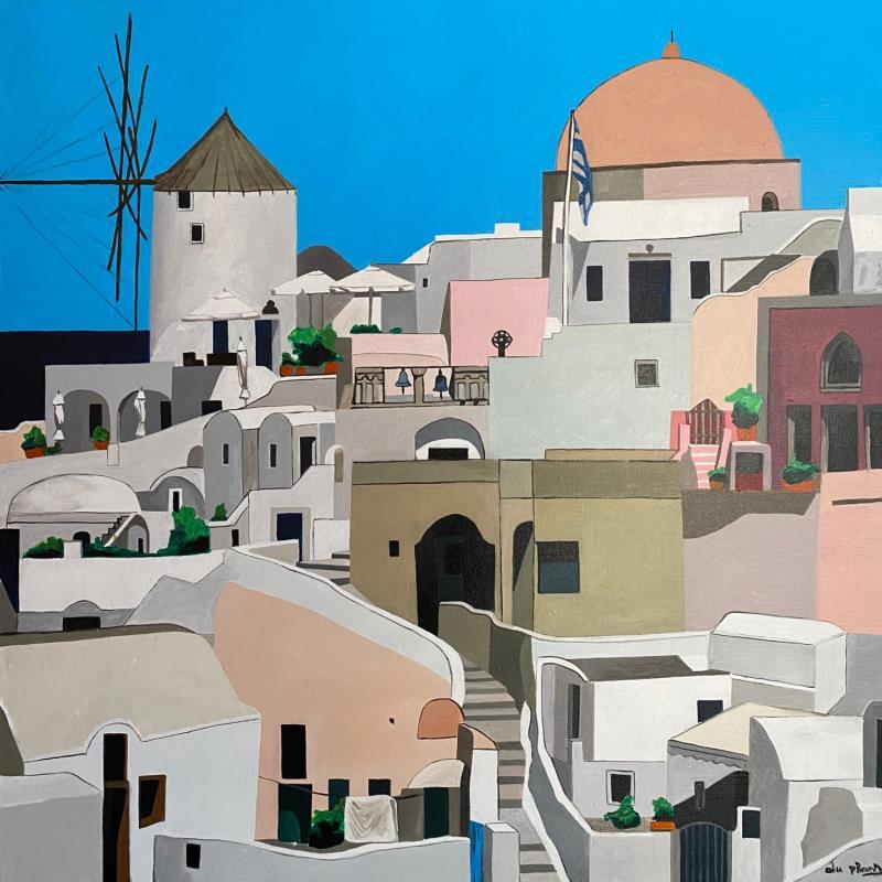 Painting Santorin 2 by Du Planty Anne | Painting Figurative Acrylic Architecture, Marine, Urban