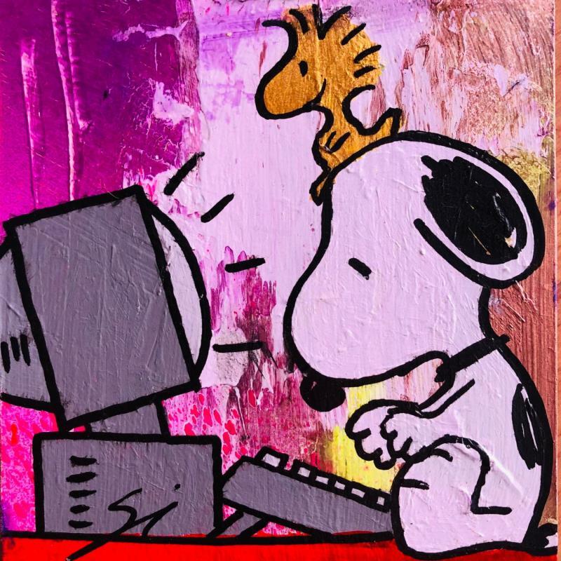 Painting Learning with snoopy by Mestres Sergi | Painting Pop-art Pop icons Graffiti Acrylic