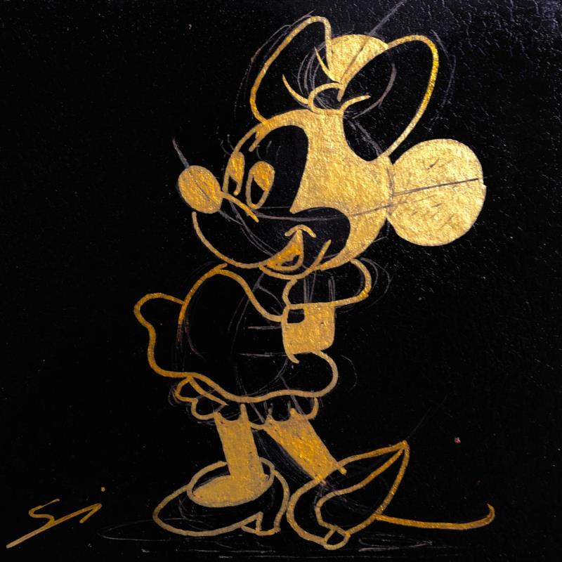 Painting Minnie gold by Mestres Sergi | Painting Pop-art Acrylic, Graffiti Pop icons