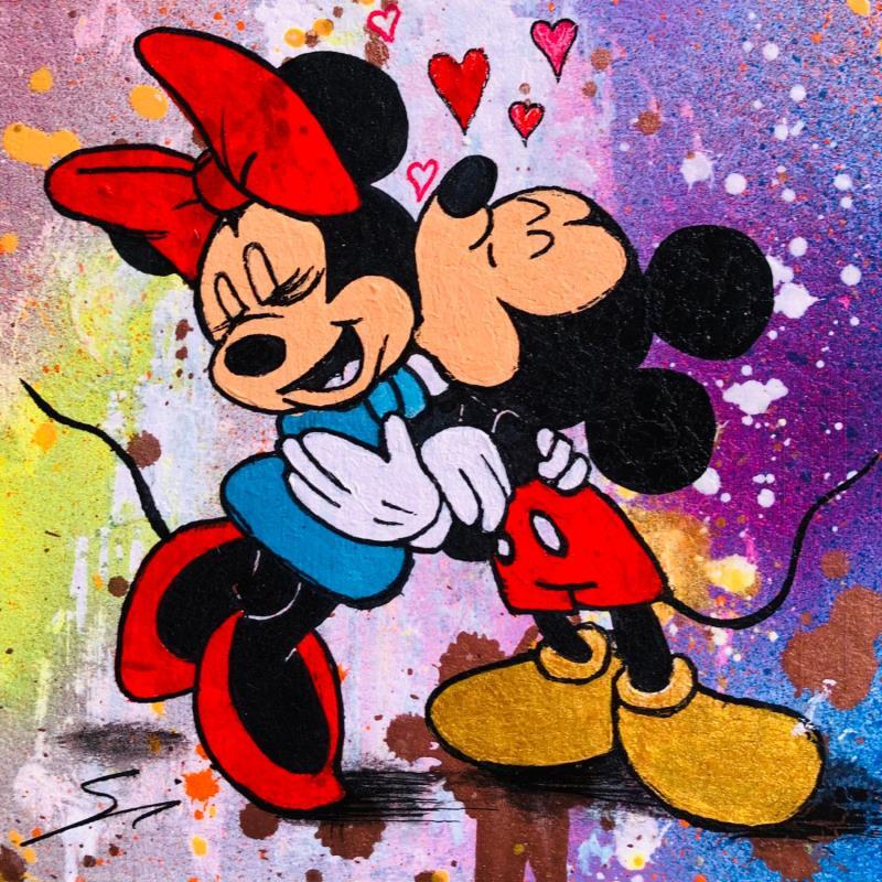 Painting Mouse kiss by Mestres Sergi | Painting Pop-art Acrylic, Graffiti Pop icons