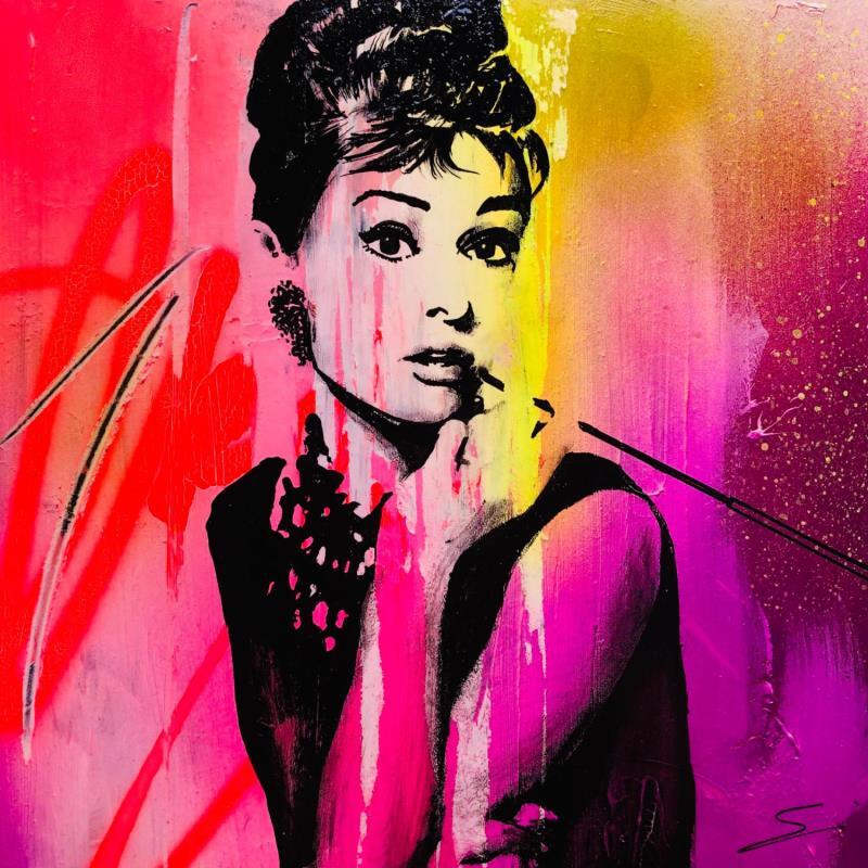 Painting Audrey’s at Tiffanys by Mestres Sergi | Painting Pop-art Pop icons Graffiti Acrylic