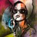 Peinture Kiss me, Audrey par Mestres Sergi | Tableau Pop-art Icones Pop Graffiti Acrylique