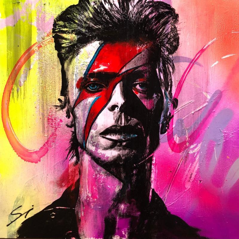 Peinture Bowie par Mestres Sergi | Tableau Pop-art Acrylique, Graffiti Icones Pop