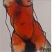 Painting Seconde peau 2 by Chaperon Martine | Painting Figurative Nude Acrylic