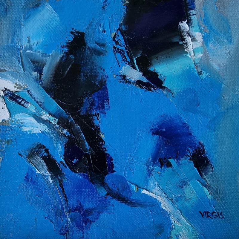 Peinture Blues background par Virgis | Tableau Abstrait Huile Minimaliste