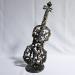 Sculpture Violon 26-24 par Buil Philippe | Sculpture Figuratif Minimaliste Scènes de vie Musique Métal Bronze